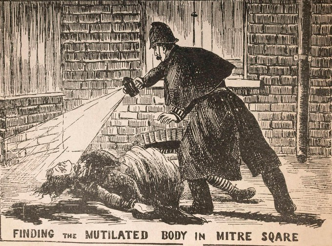 Illustration from The Illustrated Police News, 6 October 1888.. Period illustration: an artist's impression, not a photograph
